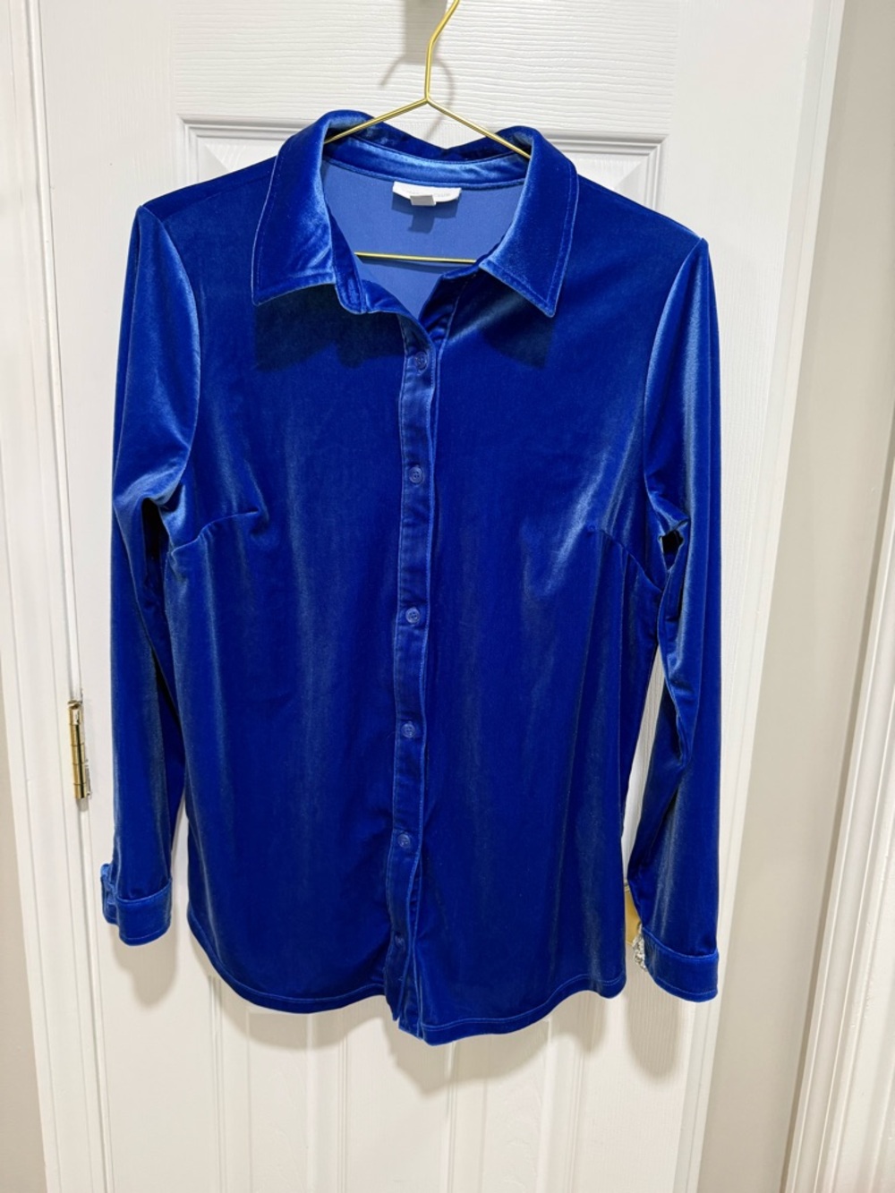 Charter Club Deep Blue Velvet Button-Down Shirt